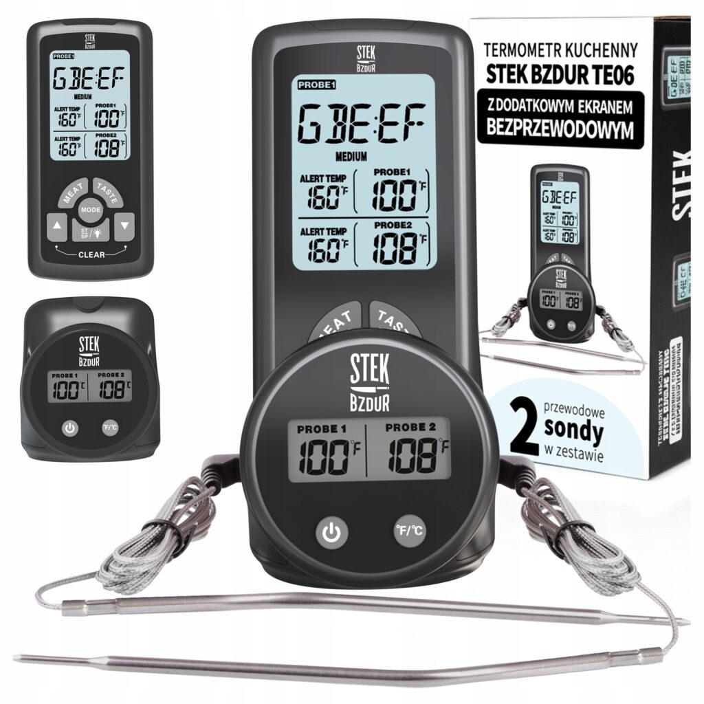 Termometr do mięsa z dwiema sondami sklep stek bzdur
