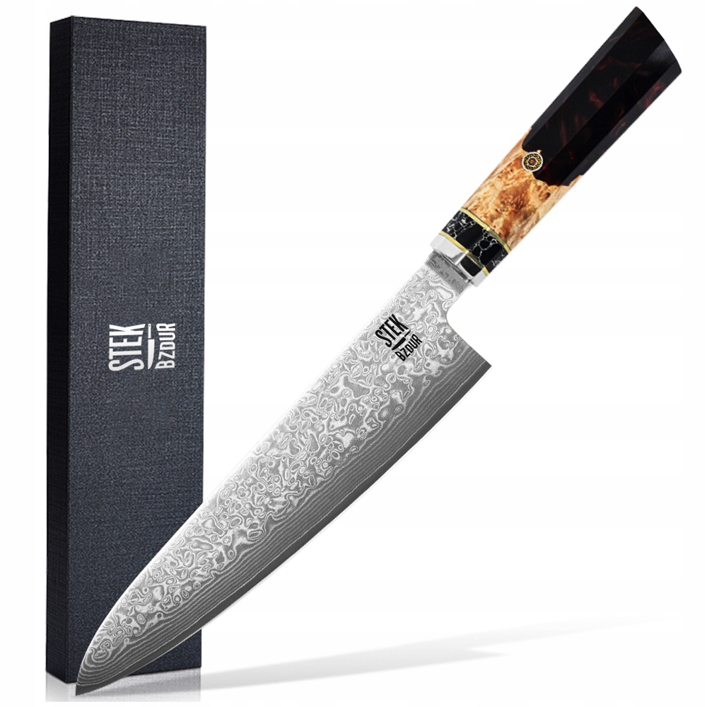 Nóż szefa kuchni CRUST stal damasceńska sklep stek bzdur