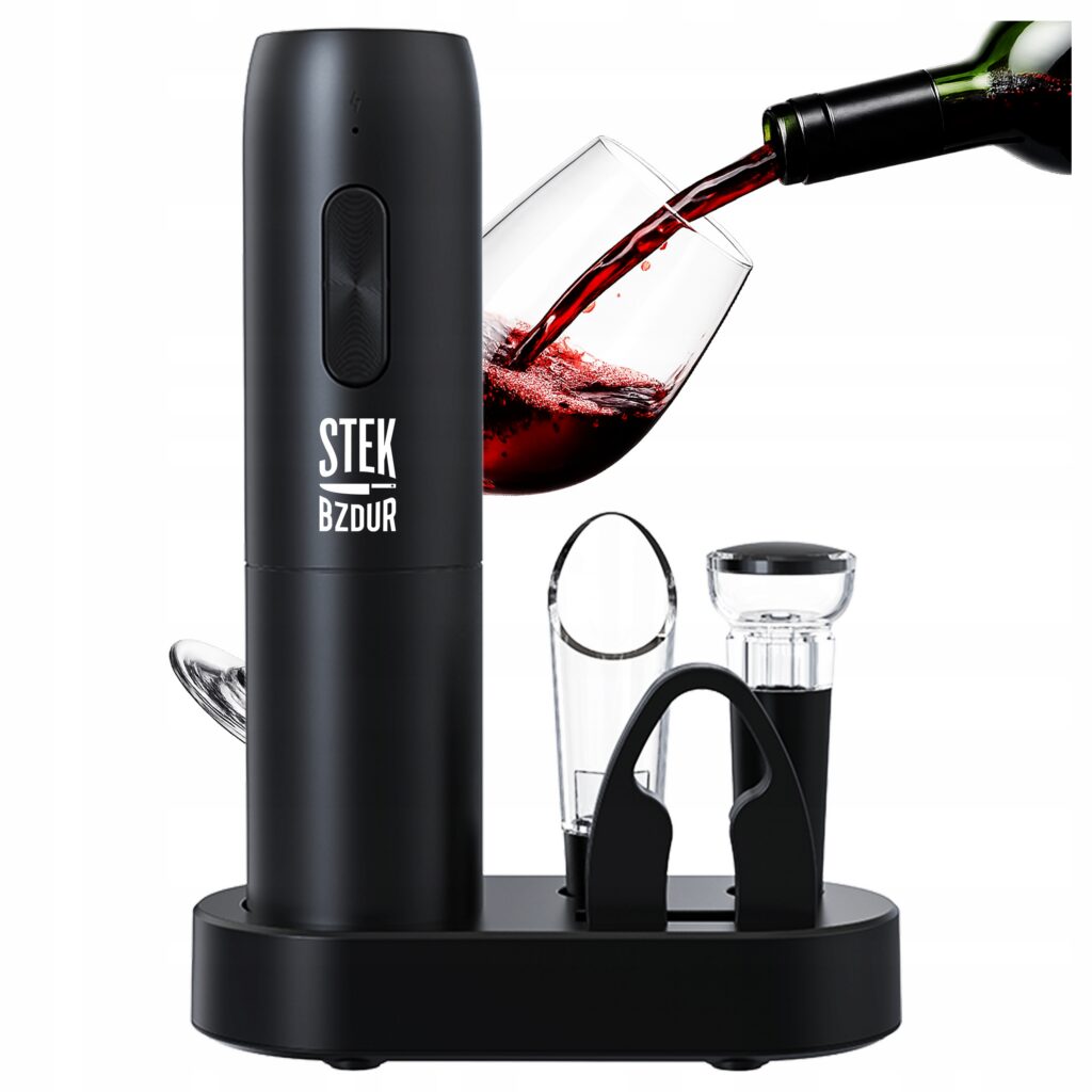 Bezprzewodowy Elektryczny Otwieracz do Wina Korkociąg Zestaw 5w1
