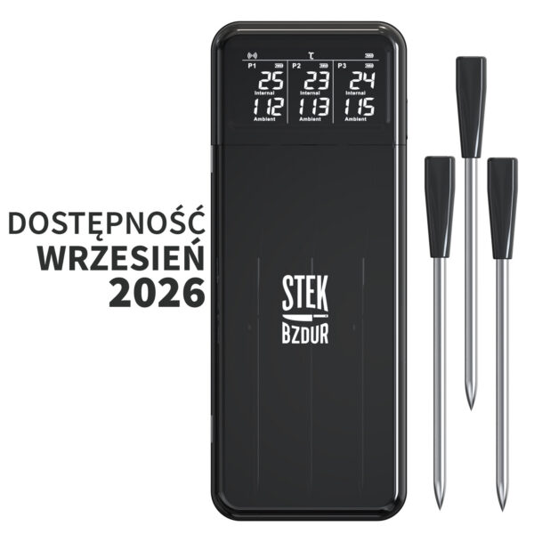 3x Bezprzewodowy Termometr Kuchenny Cyfrowy do Mięsa Steków STEK BZDUR LCD BT